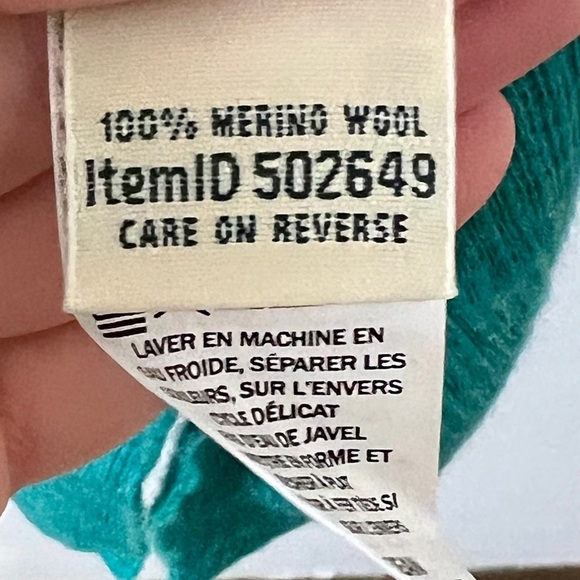 L.L Bean Teal 100% Merino Wool Cardigan - Medium - Picture 5 of 7